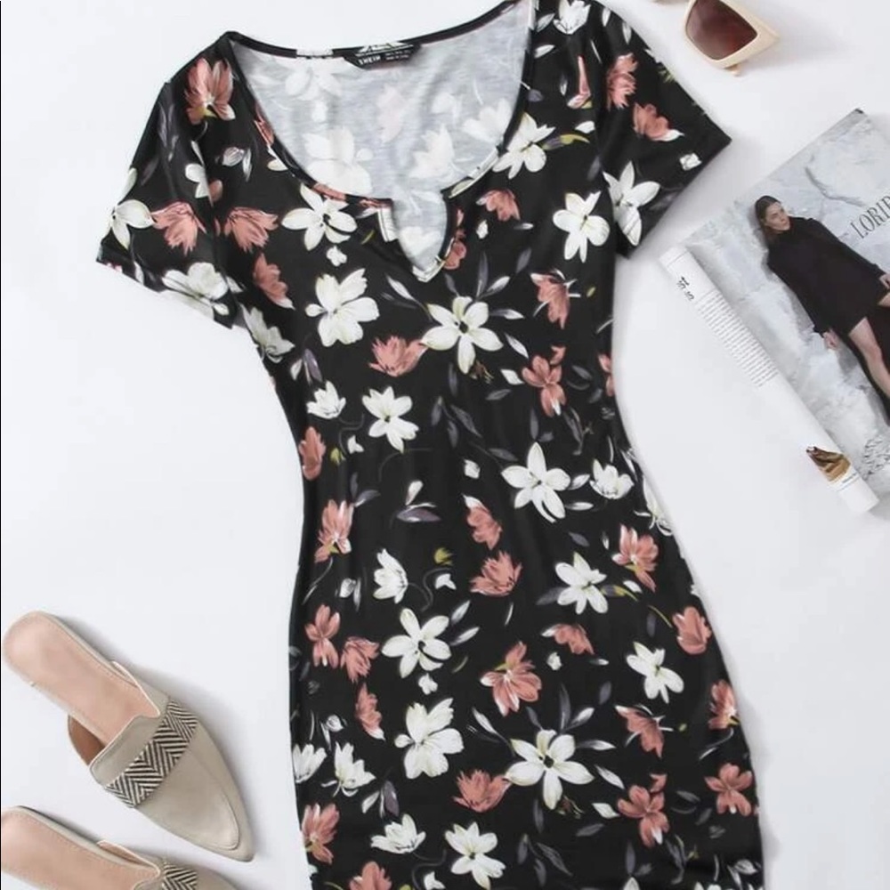 SHEIN Floral Bodycon Mini Dress